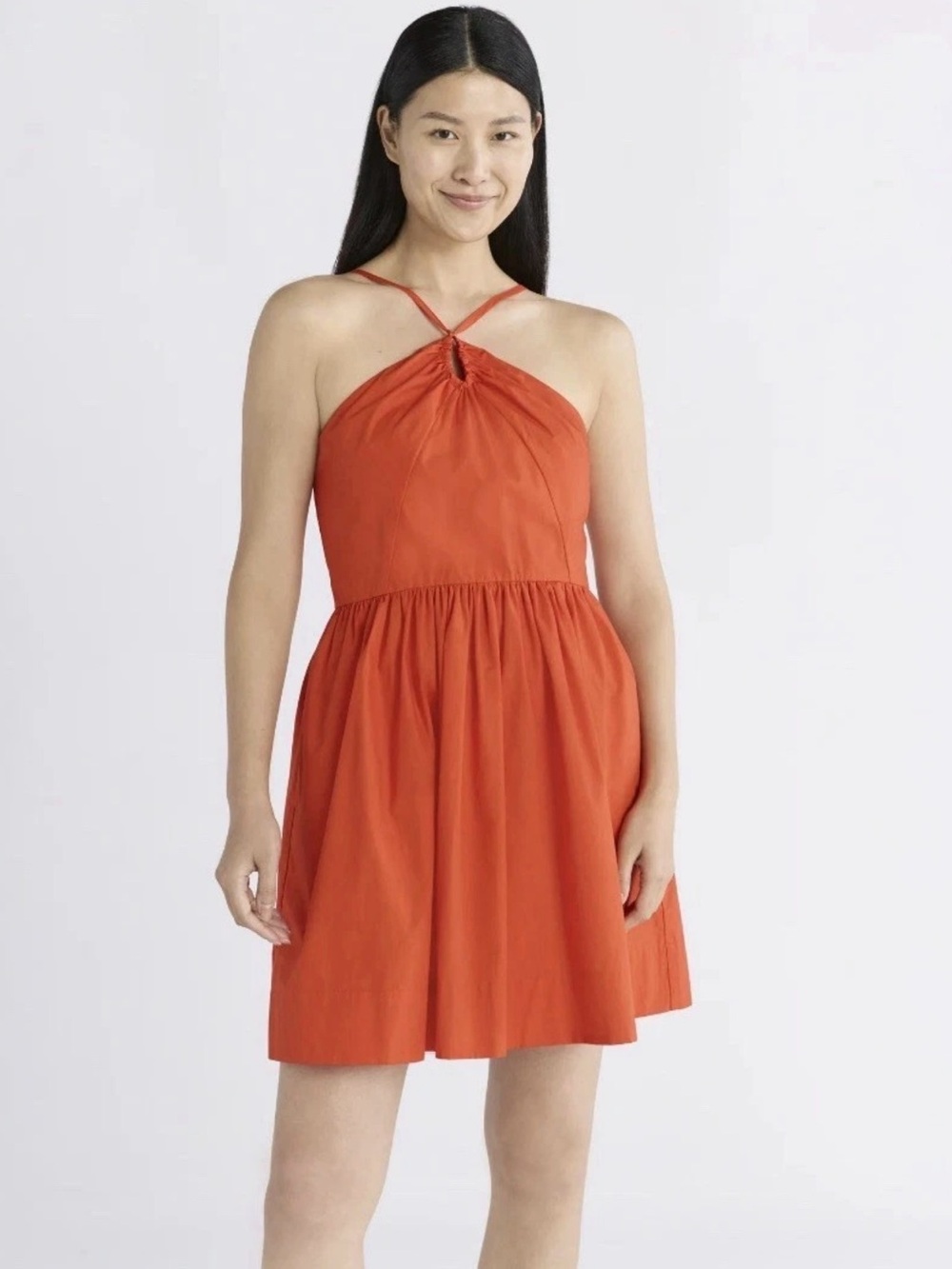 Womens Halter Mini Dress Orange Summer Fit Flare XS New w/ Tags